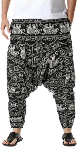 Spring and Autumn Men's Printed Harem Pants Casual Jogging Fitness All-Match Pants