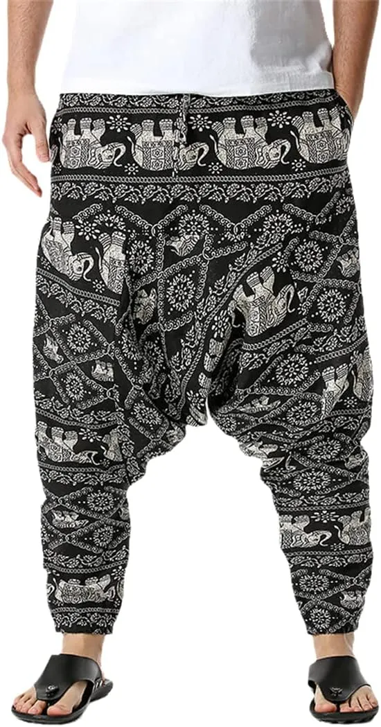 Spring and Autumn Men's Printed Harem Pants Casual Jogging Fitness All-Match Pants