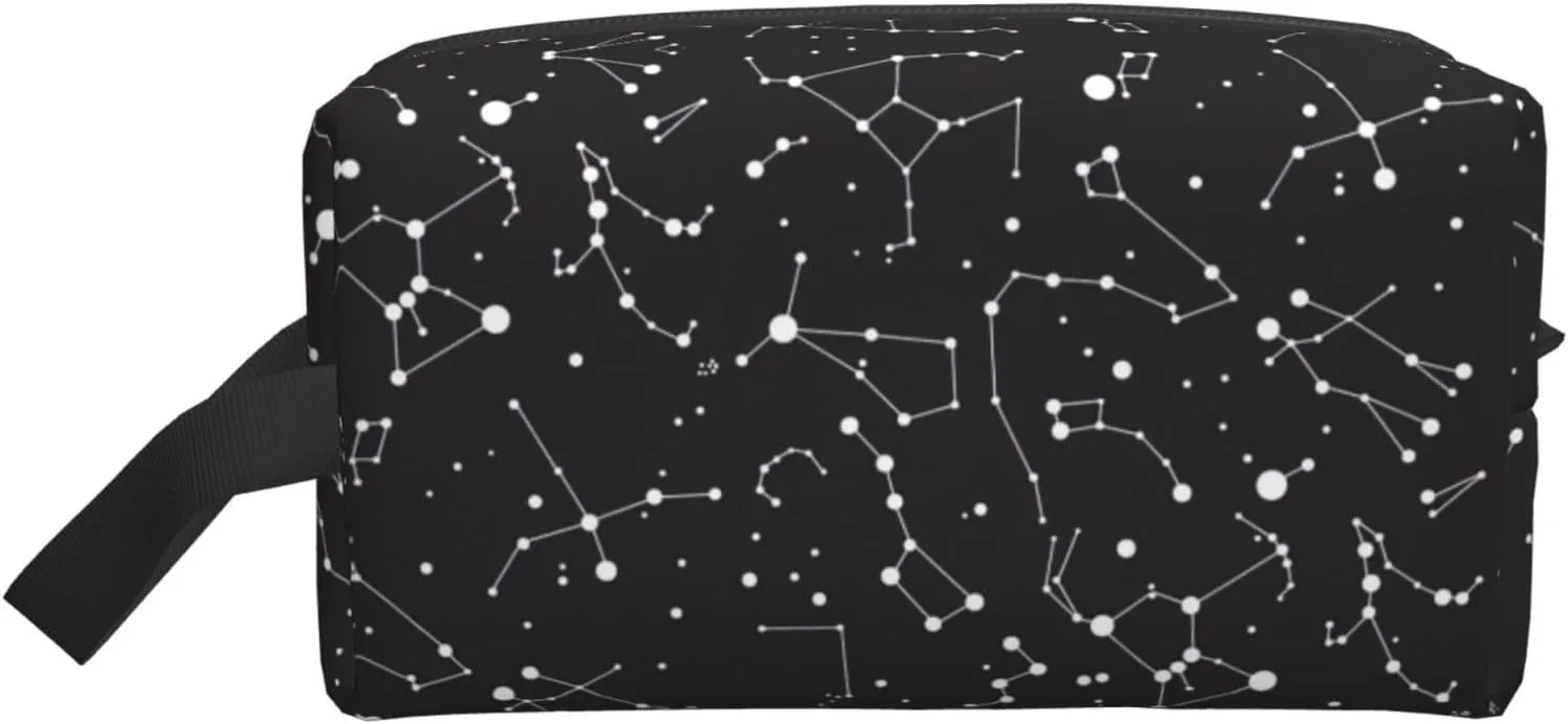 Starry Divination Constellation Print Travel Toiletry Organizer Bag, Cosmetic & Storage Pouch For Travel And Daily Use