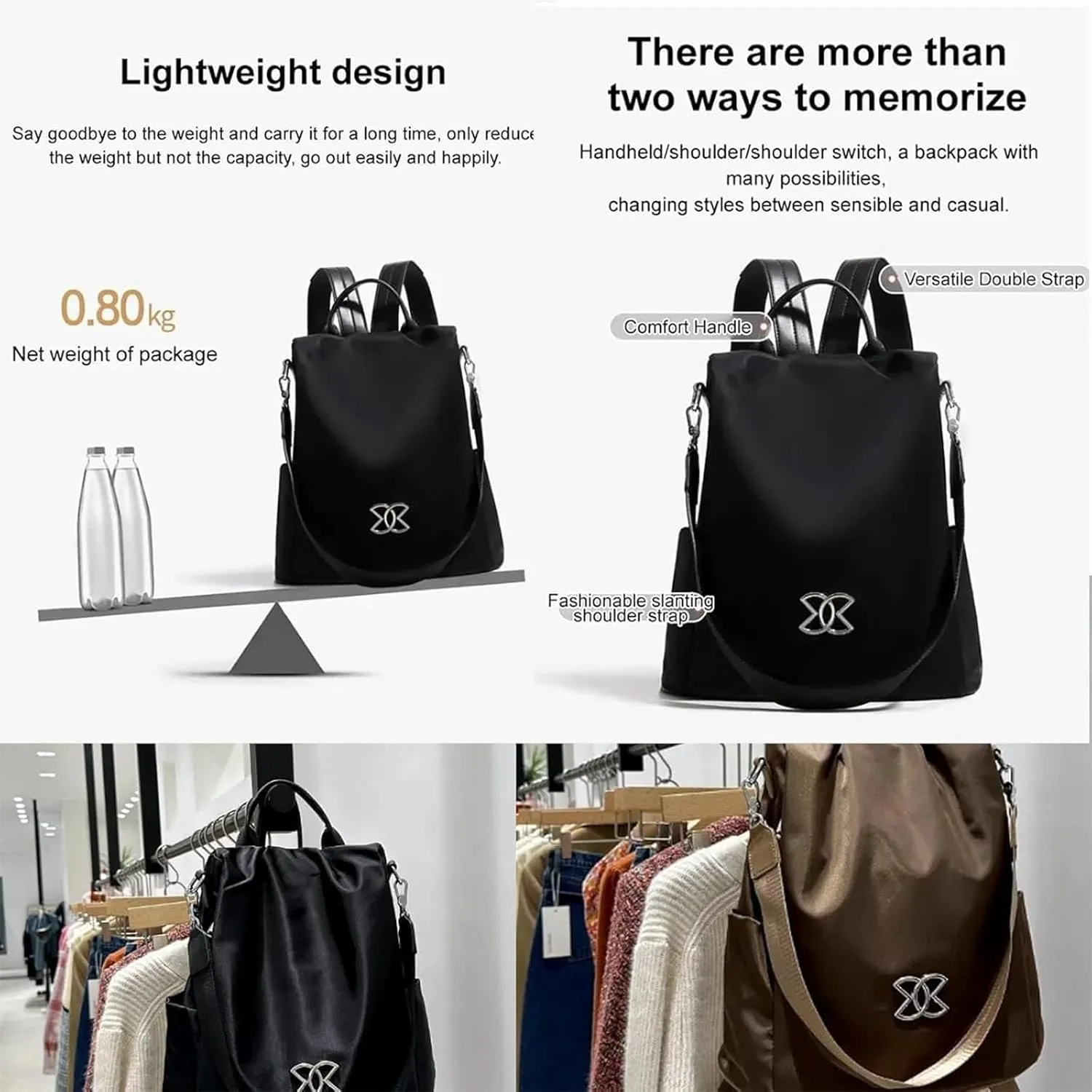 Subscrsidewa Anti-Theft Large Capacity Backpack, Secure Travel Laptop Bag with Hidden Zippers & Lockable Compartments (Brown)