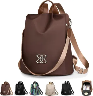 Subscrsidewa Anti-Theft Large Capacity Backpack, Secure Travel Laptop Bag with Hidden Zippers & Lockable Compartments (Brown)