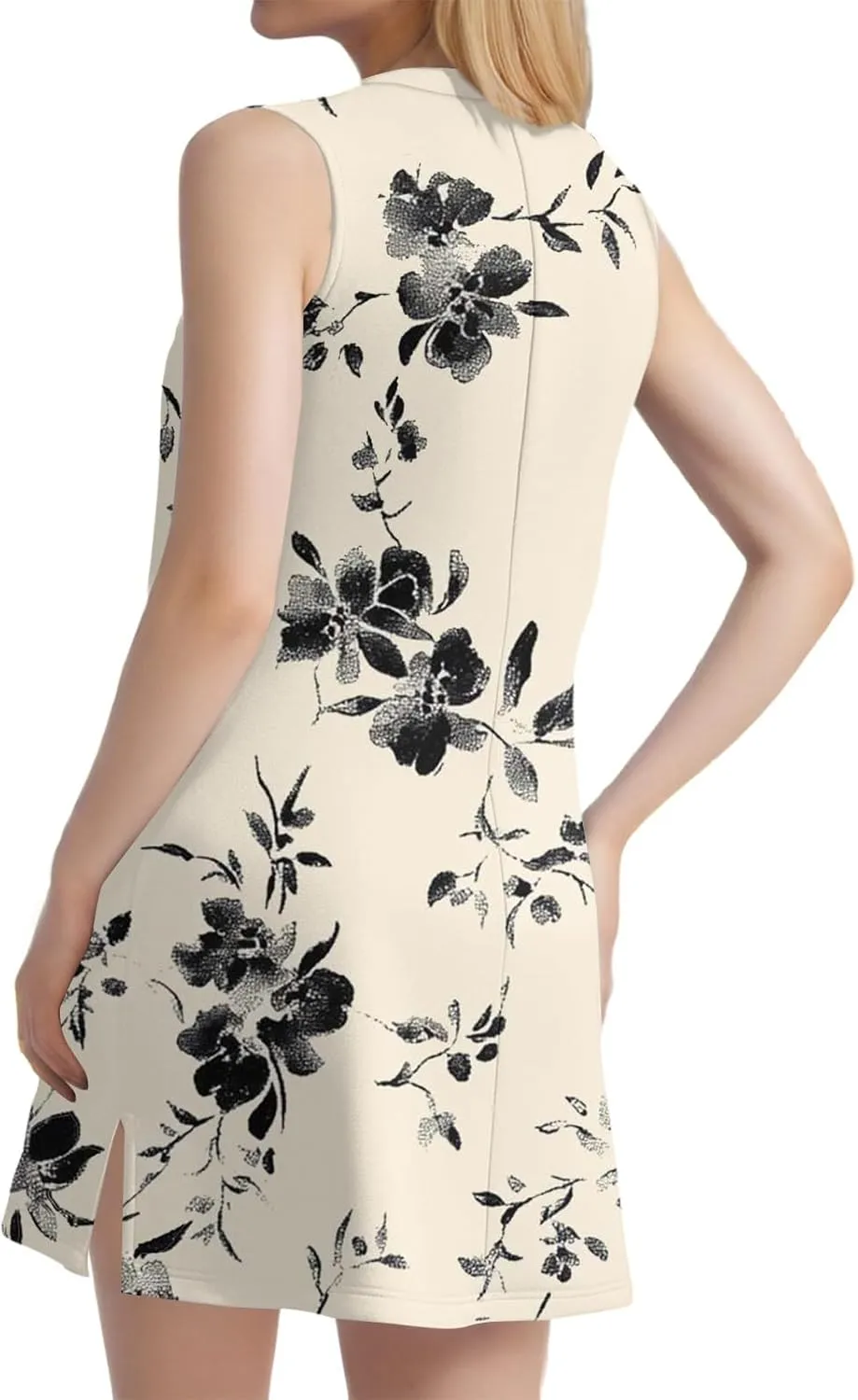 Summer Dresses for Women 2025 Sleeveless Beach T Shirt Dresses Casual Sundresses Loose Floral Tank Dress with Split