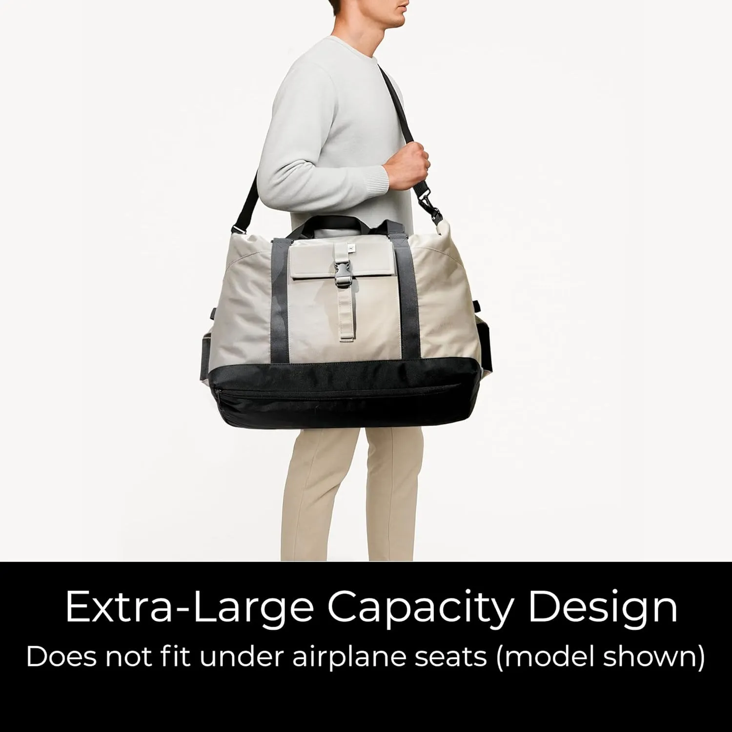 SUNNY BIRD Duffel with Utility Pouch, 40L Weekender Overnight Bag with Shoe Compartment for Travel and Sports (Brown and black)