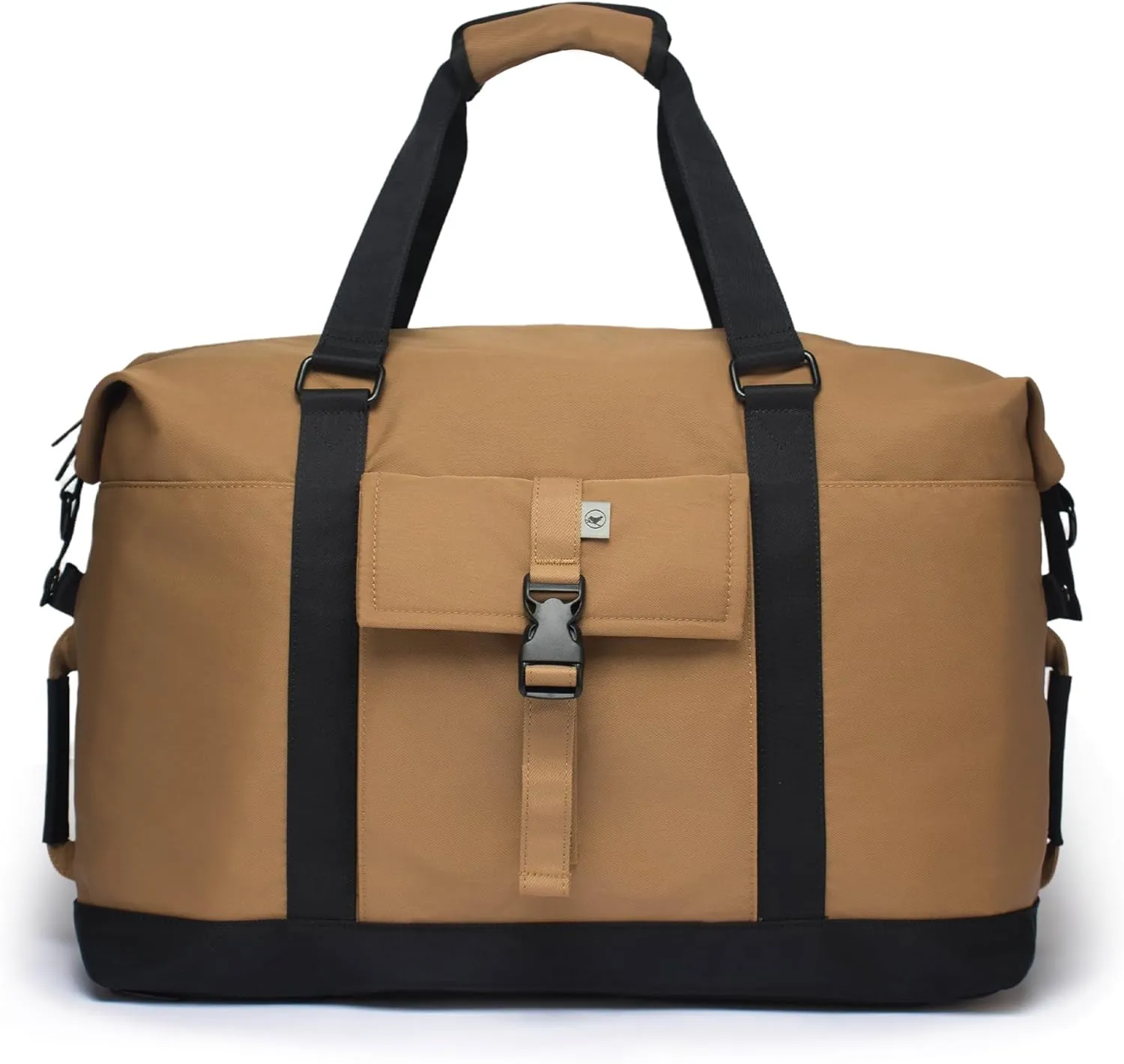 SUNNY BIRD Duffel with Utility Pouch, 40L Weekender Overnight Bag with Shoe Compartment for Travel and Sports (Brown and black)