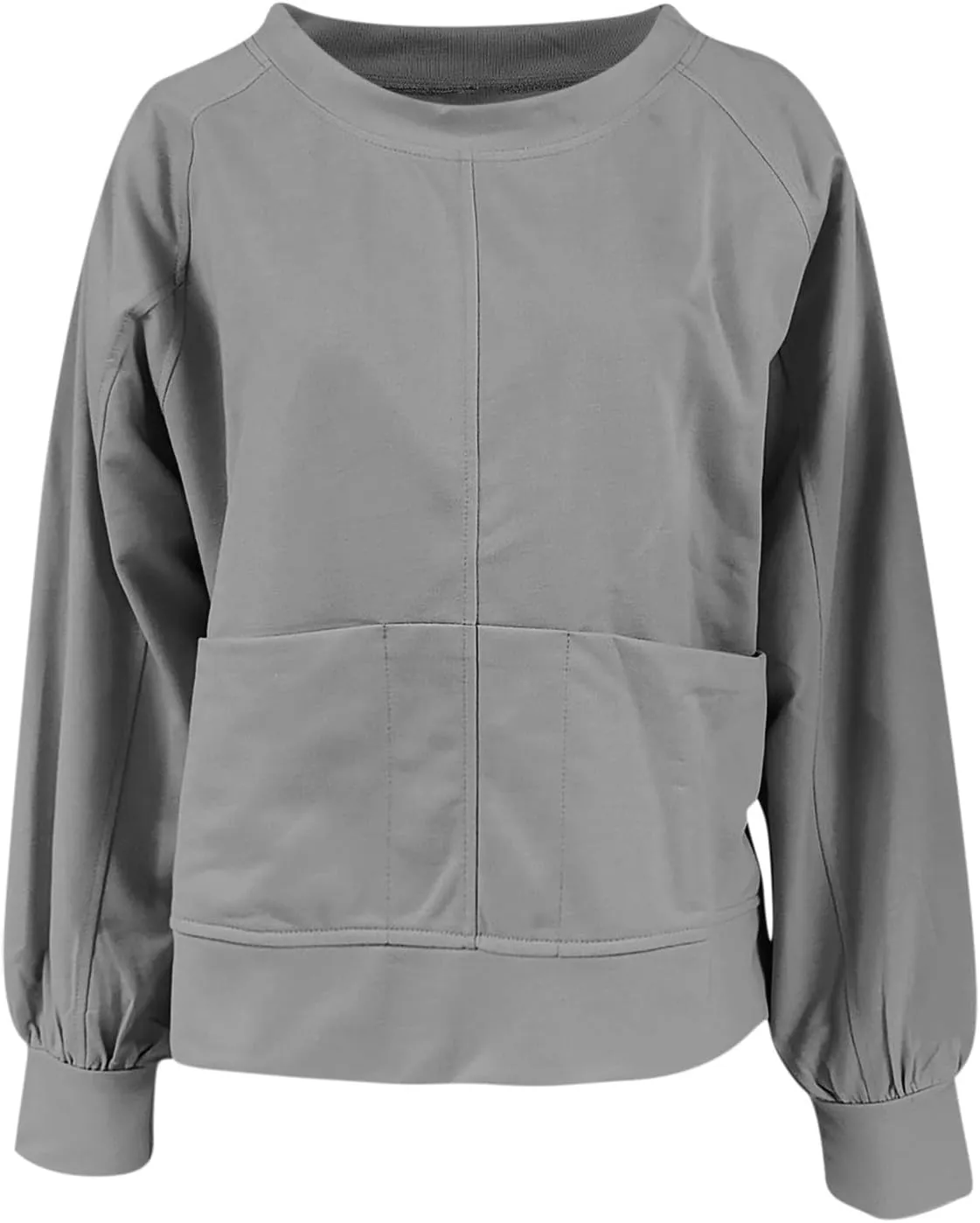 Sweatshirt for Women Oversized Long Sleeve Y2K Pullover Top Solid Crewneck Shirts 2024 Fall Outfits with Pockets