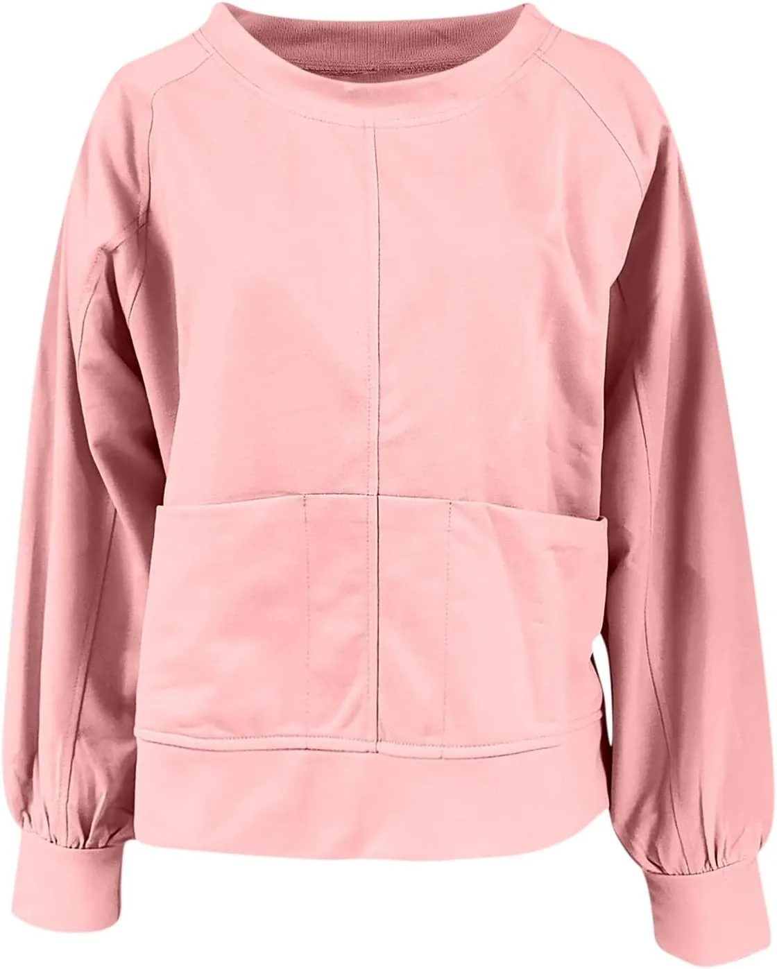 Sweatshirt for Women Oversized Long Sleeve Y2K Pullover Top Solid Crewneck Shirts 2024 Fall Outfits with Pockets