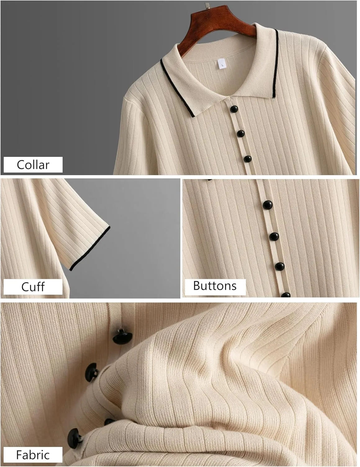 Tanming Two Piece Sets for Women Short Sleeve Polo Neck Tops Casual Lounge Set Wide Leg Pants Set Tracksuit