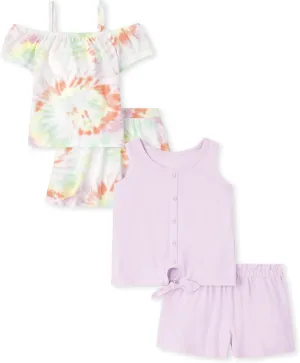 The Children's Place baby-girls Baby and Toddler Girls Sleeveless Tank Top and Shorts Set 4-pack