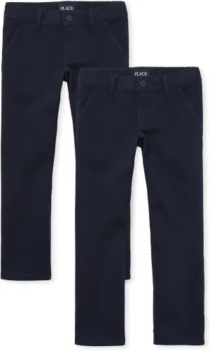 The Children's Place Girls' Toddler Uniform Bootcut Chino Pants