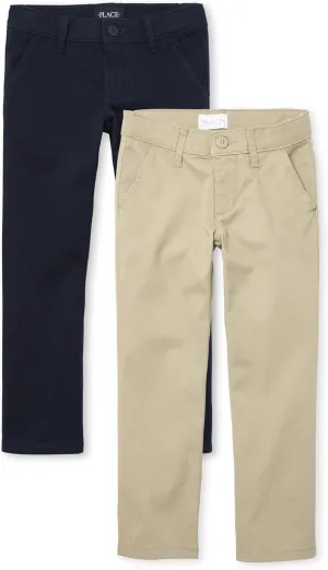 The Children's Place Girls' Toddler Uniform Bootcut Chino Pants