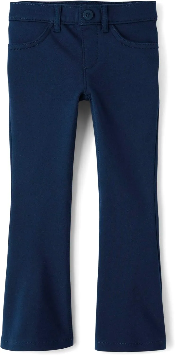 The Children's Place Girls' Uniform Ponte Flare Leg Pants