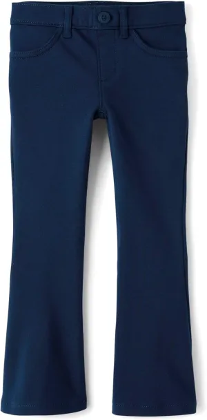 The Children's Place Girls' Uniform Ponte Flare Leg Pants