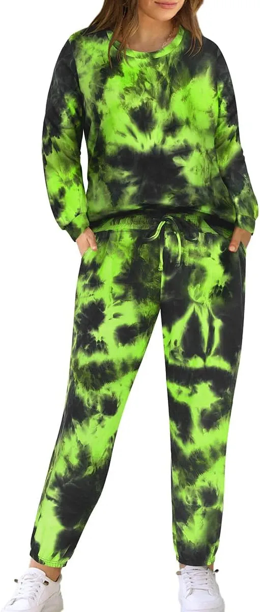 TIYOMI Plus Size 2 Piece Outfits Long Sleeved Lounge Tracksuit Travel Loungewear Sets Pajamas Tracksuit Autumn Winter