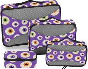 Travel Bags Organizer for Luggage 4 Set Luggage Packing Cubes Packing Cubes for Travel Women Packing Cubs Halloween Cute Eyesball