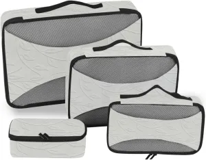 Travel Cubes for Packing 4 Set Luggage Bags Organizers Traveling Packing Cubes Paxking Cubes Embossed Motif