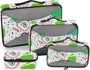 Travel Packing Organizers 4 Set Luggage Organizer Bags Suitcase Packing Cubes Oacking Cubes Colorful apples Pattern