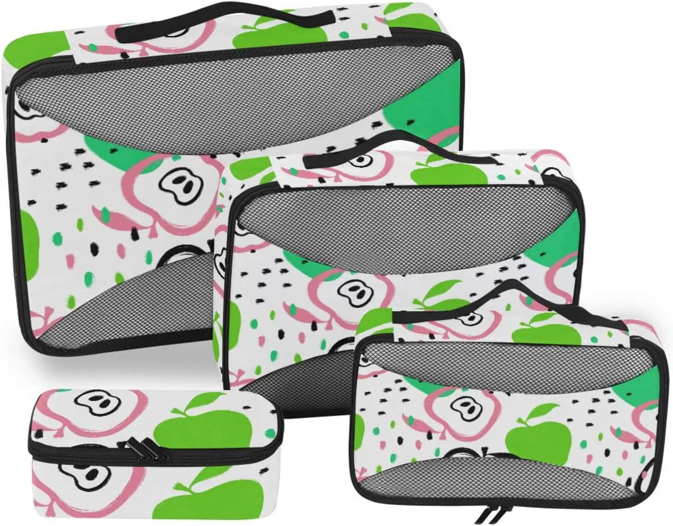 Travel Packing Organizers 4 Set Luggage Organizer Bags Suitcase Packing Cubes Oacking Cubes Colorful apples Pattern