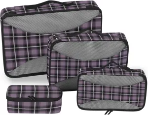 Travel Packing Organizers 4 Set Luggage Organizer Bags Travel Cubes for Packing Women Paxking Cubes Plaid Buffalo