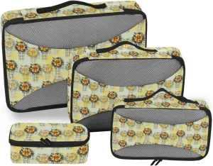 Travel Packing Organizers Set of 4 Suitcase Organizer Suitcase Cubes Pqcking Cubes Rose Flower