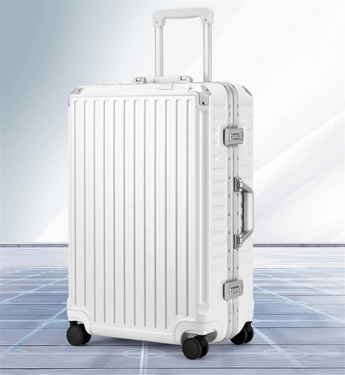 Travel Suitcase Hard Shell Checked Luggage With Aluminum FrameNo Zipper Suitcase With Spinner Wheels Carry-on Luggage (Color : F, Size : 26in)