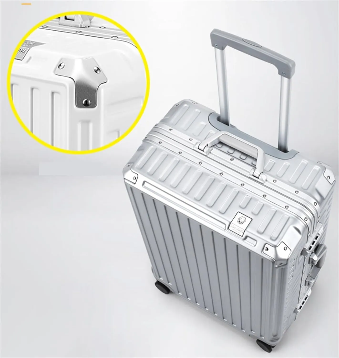 Travel Suitcase Hard Shell Checked Luggage With Aluminum FrameNo Zipper Suitcase With Spinner Wheels Carry-on Luggage (Color : F, Size : 26in)