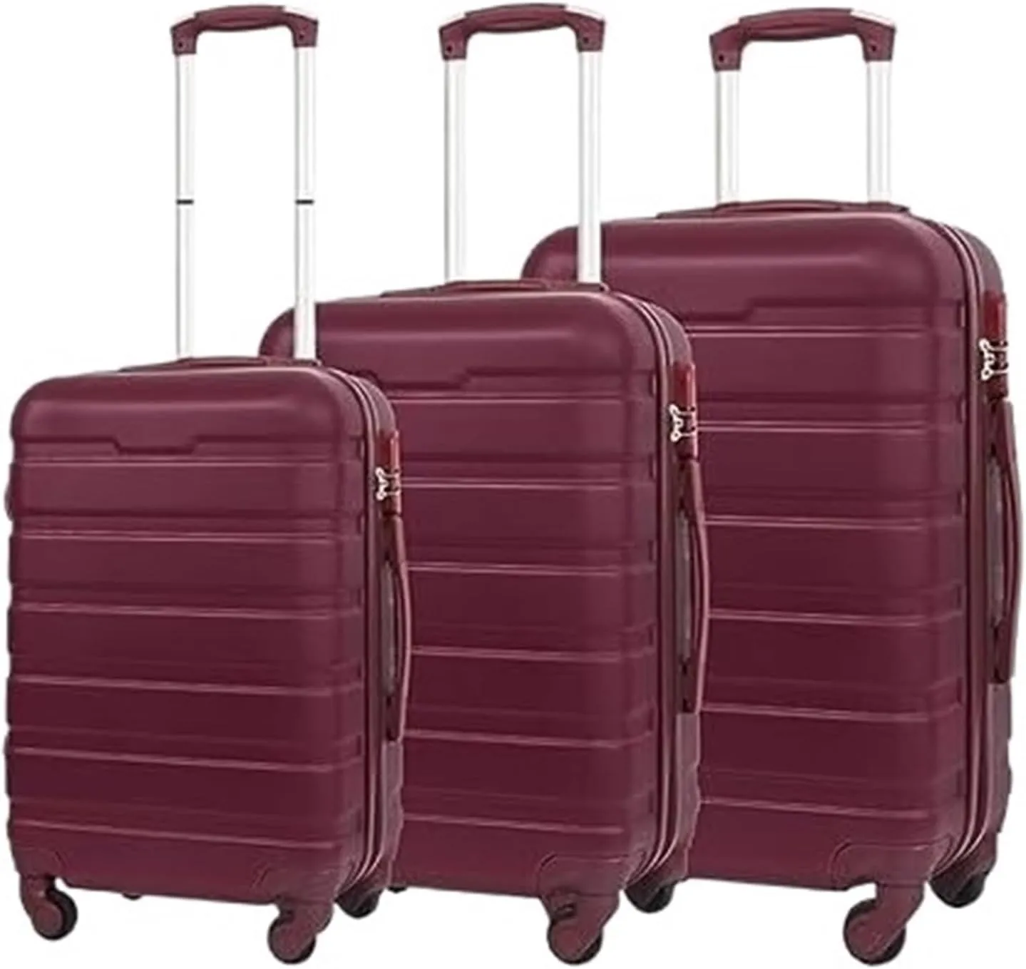 Travel Suitcase Suitcase Sets Hardside With Double Spinner 3 Piece Travel Luggage Set Lightweight Suitcase Carry-on Luggage (Color : D, Size : 20 24 28in)