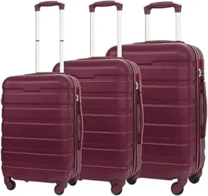 Travel Suitcase Suitcase Sets Hardside With Double Spinner 3 Piece Travel Luggage Set Lightweight Suitcase Carry-on Luggage (Color : D, Size : 20 24 28in)