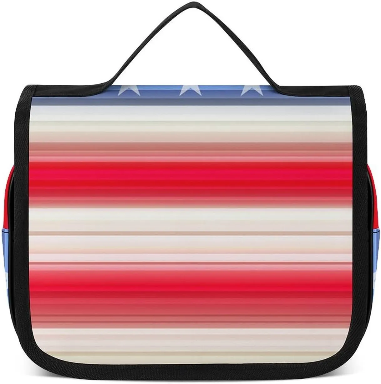 Travel Toiletry Bag Red Blue White American Flag, Portable Makeup Bag with Hanging Hook, Large Capacity Door Room Essentials Travel Organizer for Women Men
