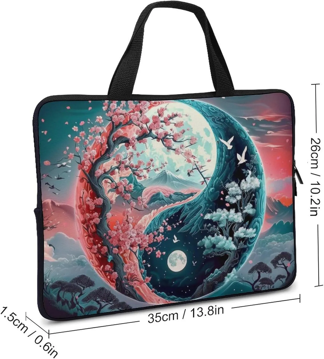 Tree of Life Moon Laptop Bag Laptop Case Computer Messenger Bag with Adjustable Shoulder Strap