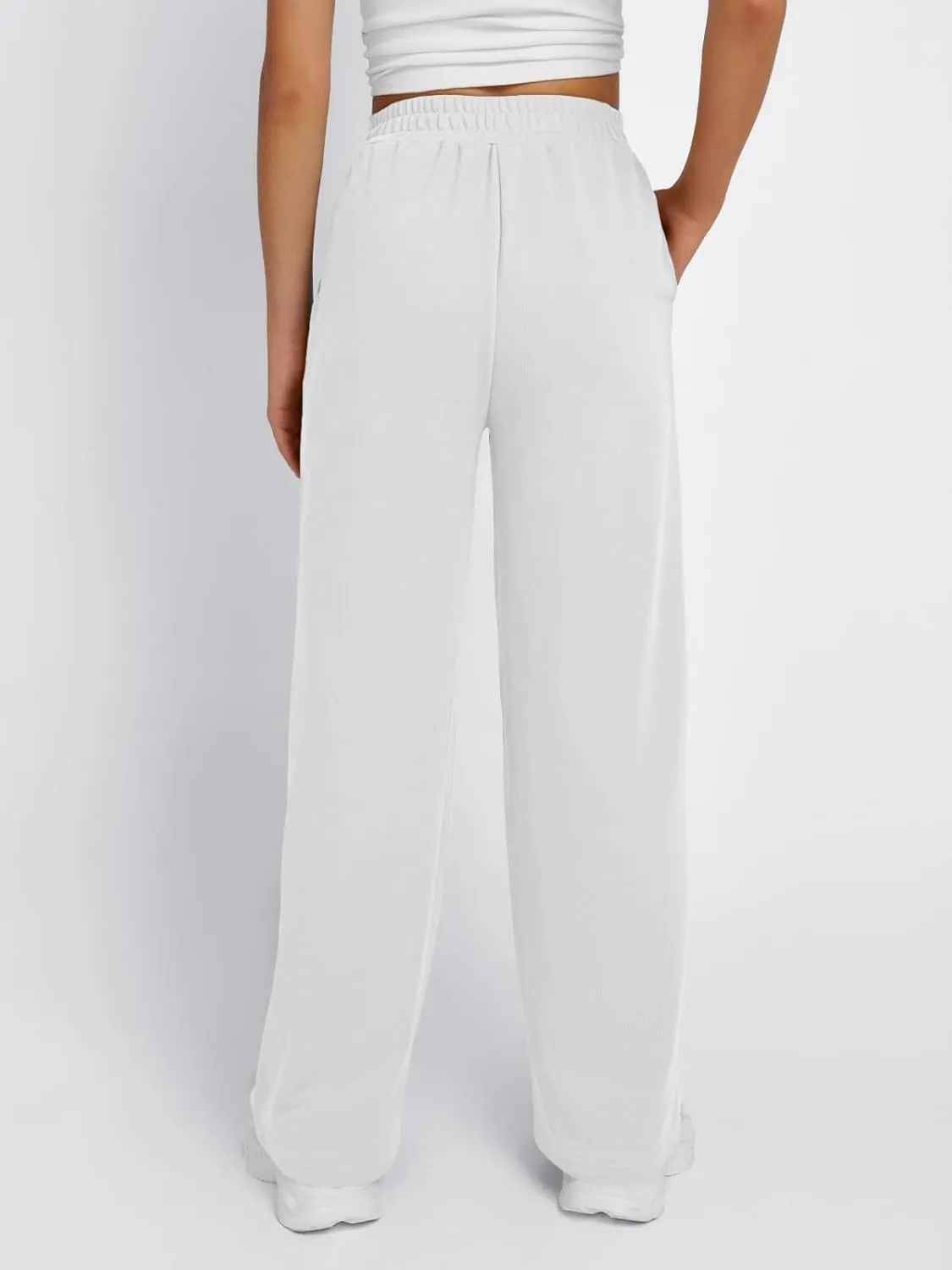 Trendy Queen Wide Leg Sweatpants Women Fashion High Waisted Baggy Flared Pants Athletic Joggers with Pockets 2025