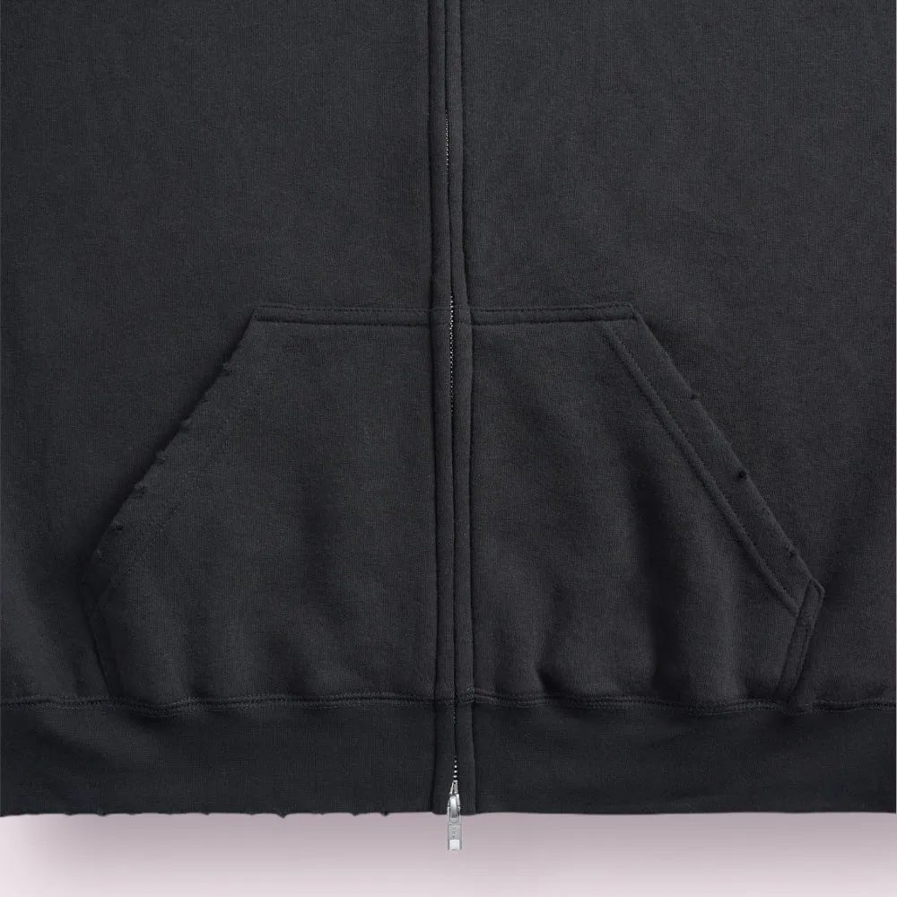 TS9505FZ | HAND DISTRESSED FULL ZIP HOODIES