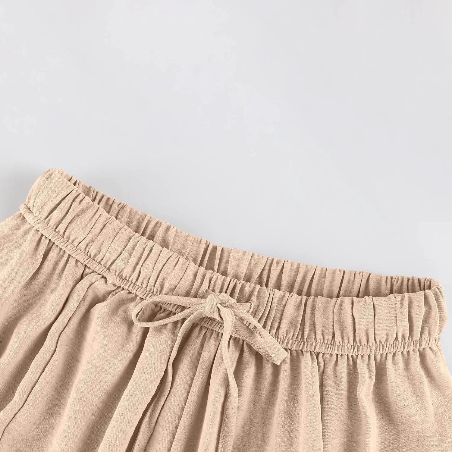 TWGONE Women's Palazzo Pants Wide Leg Loose High Waist Flowy Lounge Pants Beach Drawstring Slacks with Pockets
