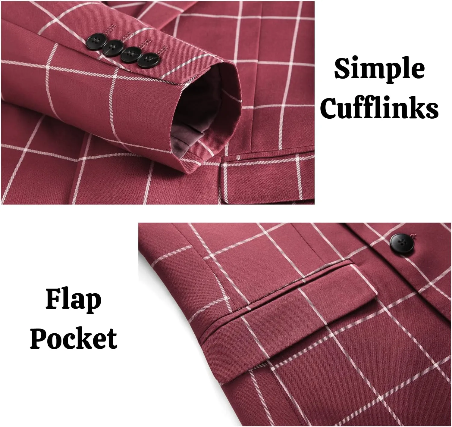 UNINUKOO Men's Suits 2 Piece Plaid Double Breasted Slim Fit Checkered Wedding Casual Homecoming Tuxedo Jacket Dress Pants Set