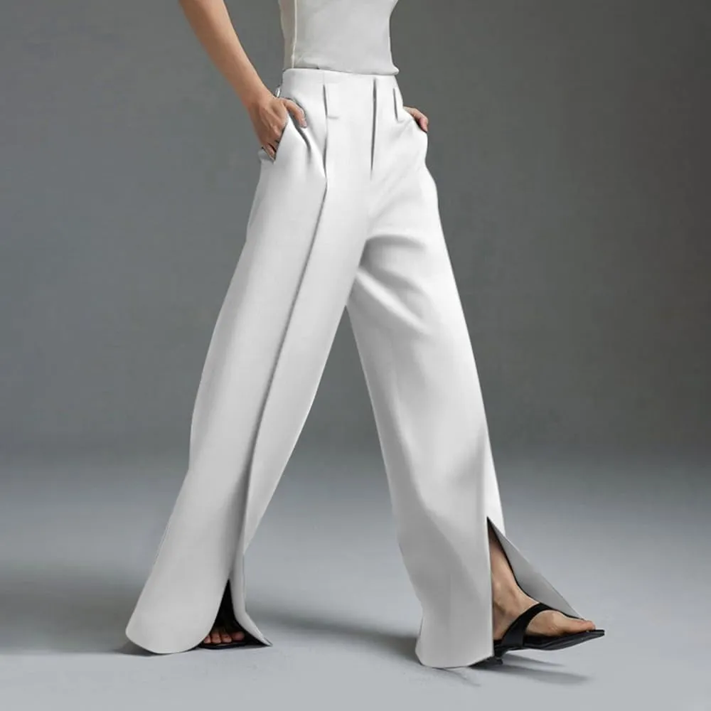 UOOZEE Wide Leg Pants for Women Work Business Casual High Waisted Dress Pants Slit Trousers Office