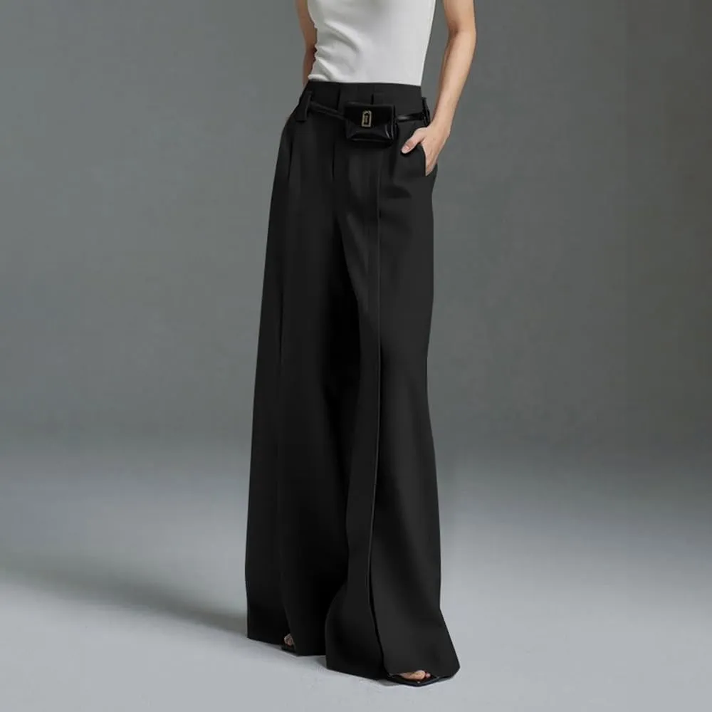 UOOZEE Wide Leg Pants for Women Work Business Casual High Waisted Dress Pants Slit Trousers Office