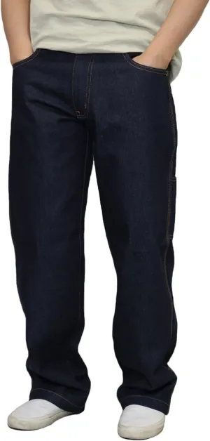 URBANJ Men's Baggy Jeans Loose Fit Wide Leg Denim Pants