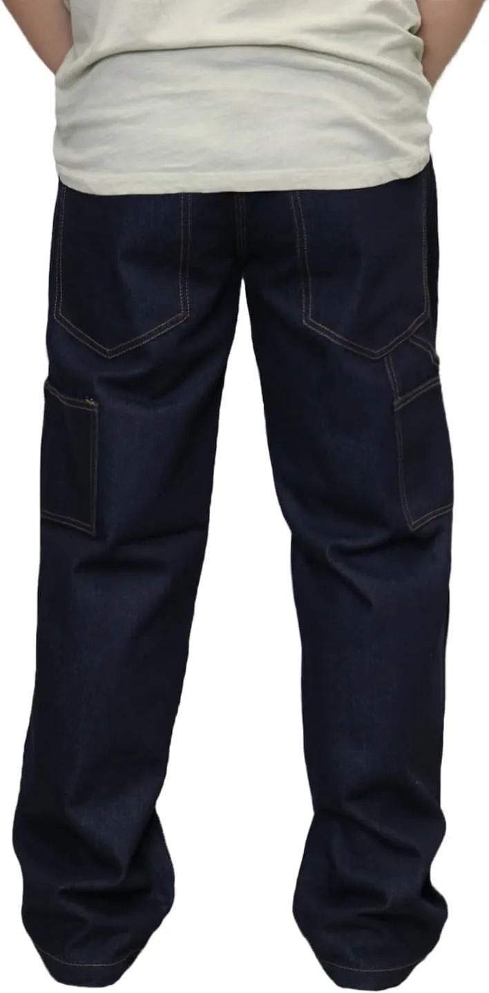 URBANJ Men's Baggy Jeans Loose Fit Wide Leg Denim Pants