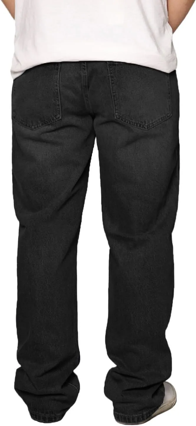 URBANJ Men's Baggy Jeans Loose Fit Wide Leg Denim Pants