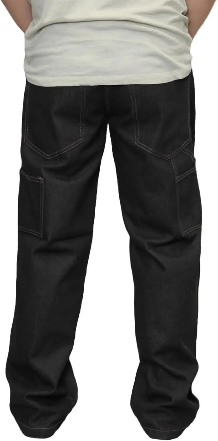 URBANJ Men's Baggy Jeans Loose Fit Wide Leg Denim Pants