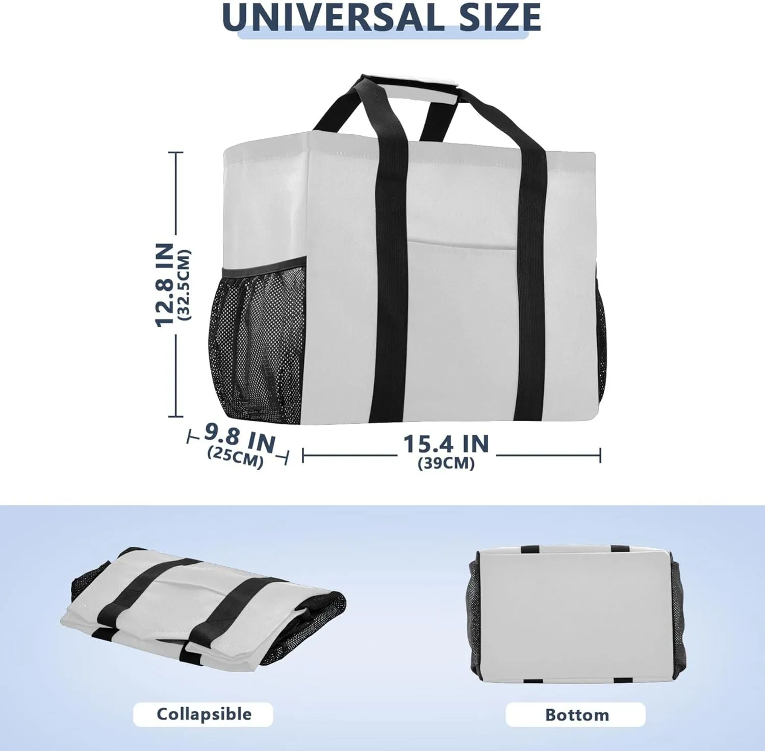Utility Tote Bag Collapsable Beach Bag Waterproof Canvas Carrying Bag