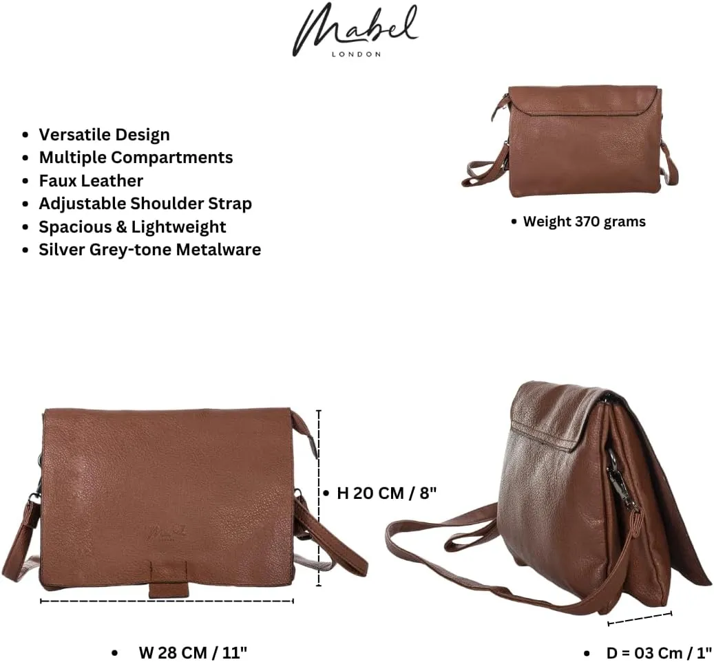 Vegan Leather Crossbody Shoulder Bag for Women  Medium Messenger Purse with Wristlet & Adjustable Strap  Tammy