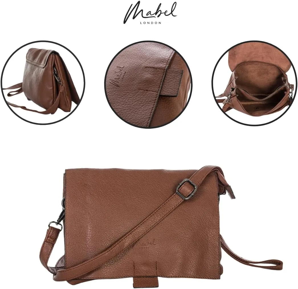 Vegan Leather Crossbody Shoulder Bag for Women  Medium Messenger Purse with Wristlet & Adjustable Strap  Tammy