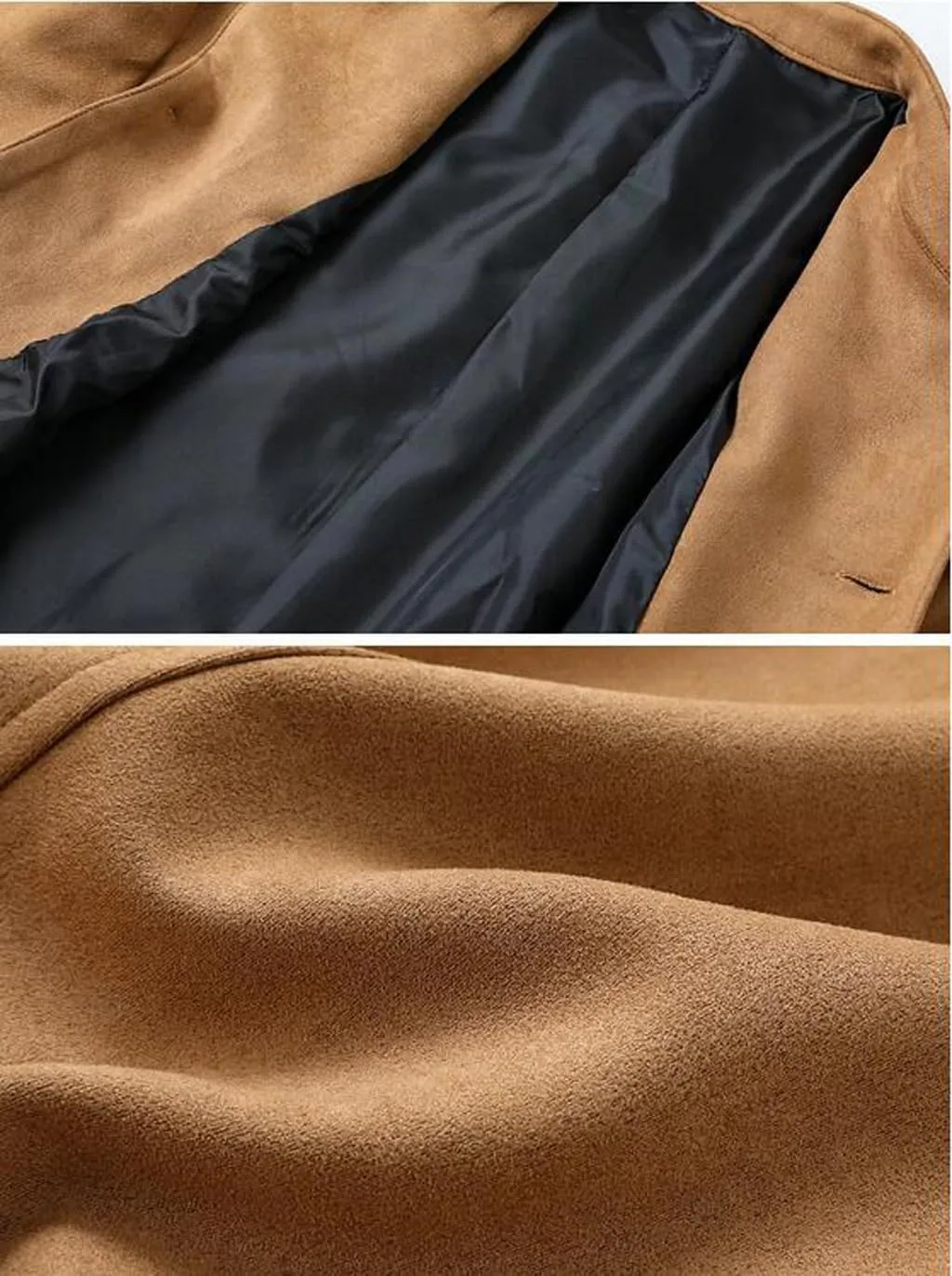 VENNYNG Men's Faux Suede Blazer Jacket with Eblow Path Sport Coat Casual Single Breasted Five Buttons