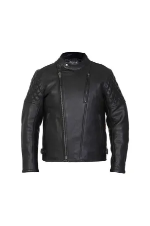 Venturi Mens Black Leather Motorcycle Jacket