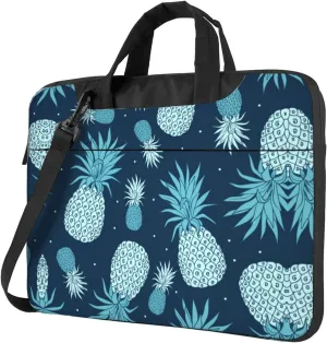 Vintage Pineapple Printed Laptop Bag Tote Shoulder Briefcase Messenger Bag For Unisex Business Office Work Bag