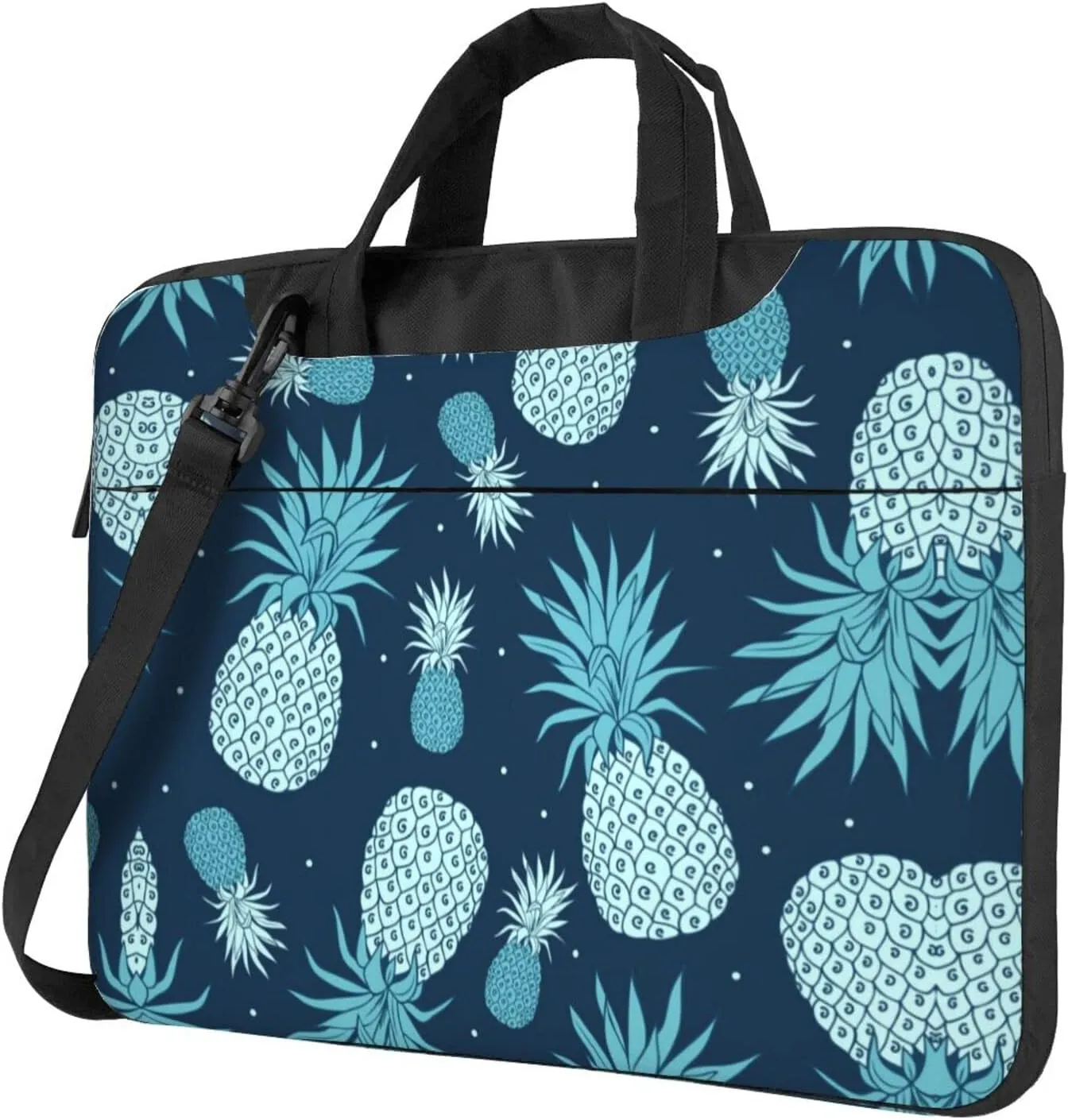 Vintage Pineapple Printed Laptop Bag Tote Shoulder Briefcase Messenger Bag For Unisex Business Office Work Bag