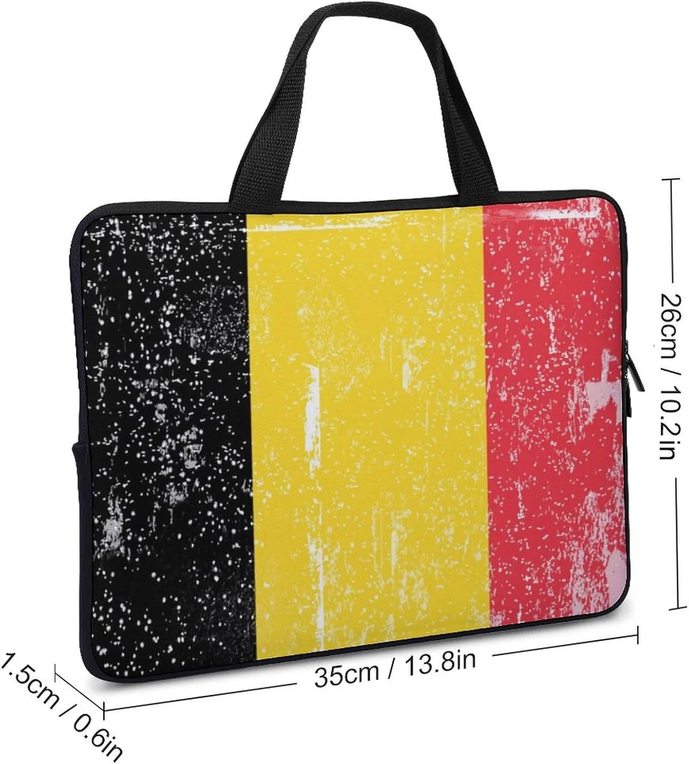 Vintage Retro White Belgium Laptop Bag Laptop Case Computer Messenger Bag with Adjustable Shoulder Strap