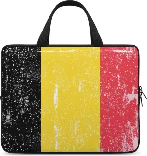 Vintage Retro White Belgium Laptop Bag Laptop Case Computer Messenger Bag with Adjustable Shoulder Strap