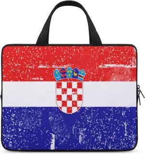 Vintage Retro White Croatia Laptop Bag Laptop Case Computer Messenger Bag with Adjustable Shoulder Strap