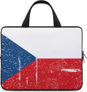 Vintage Retro White Czech Republic Laptop Bag Laptop Case Computer Messenger Bag with Adjustable Shoulder Strap
